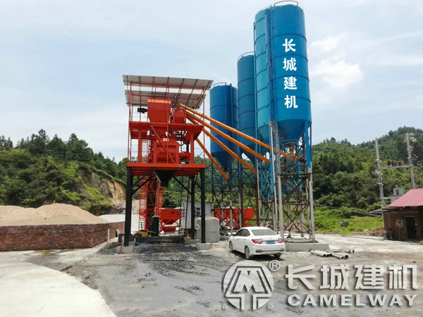 雙主機HZS90的混凝土攪拌站